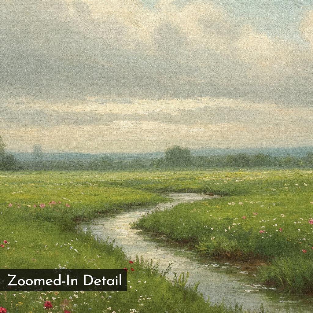 Meadow's Quiet Pulse – neutral-toned vintage canvas wall art print by Aspire Prints