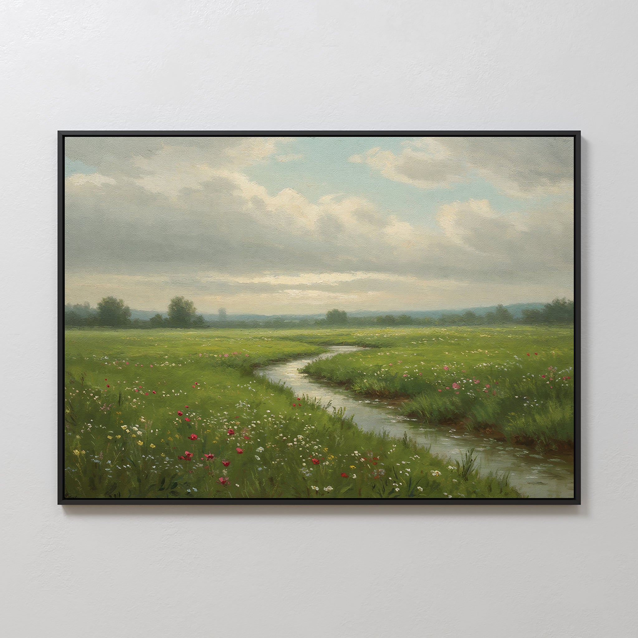 Meadow's Quiet Pulse – neutral-toned vintage canvas wall art print by Aspire Prints