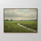 Meadow's Quiet Pulse – neutral-toned vintage canvas wall art print by Aspire Prints