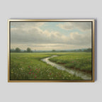 Meadow's Quiet Pulse – neutral-toned vintage canvas wall art print by Aspire Prints