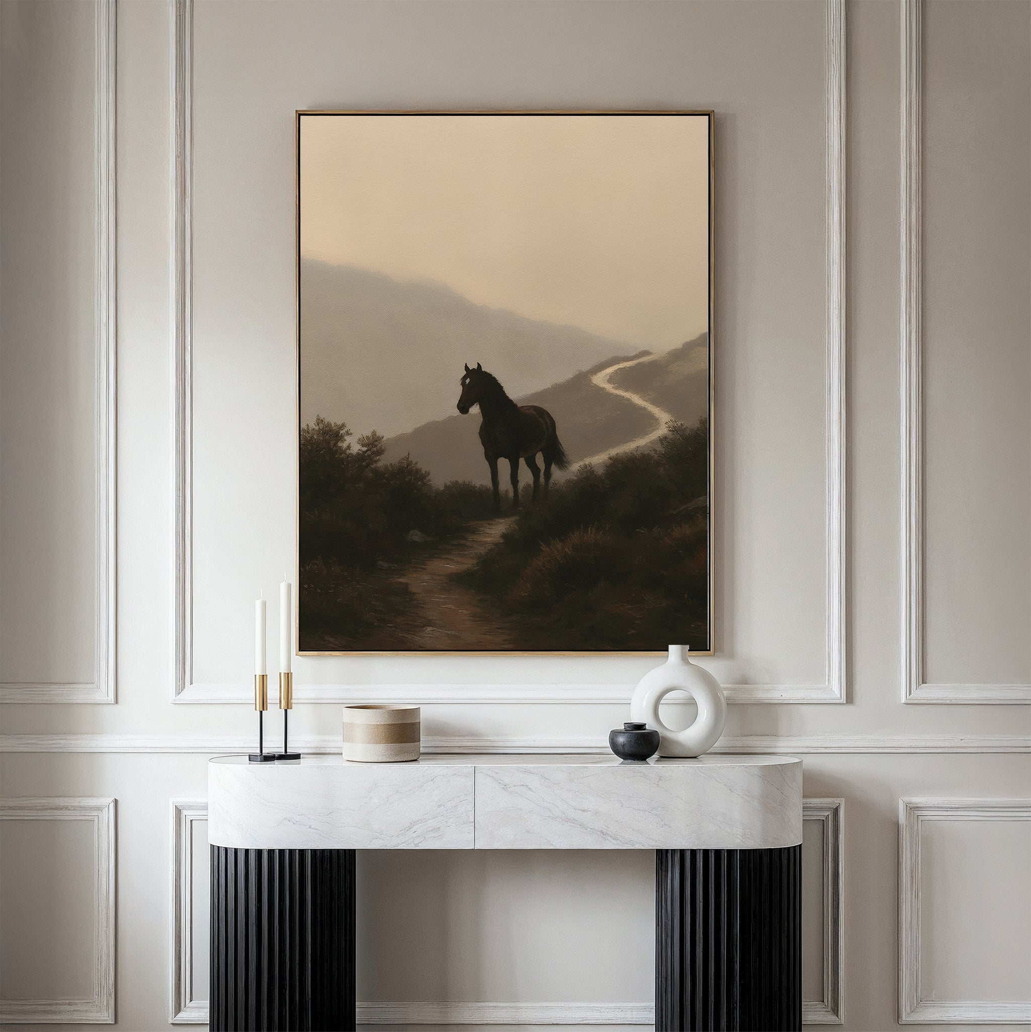 Where the Path Wanders – neutral-toned vintage canvas wall art print by Aspire Prints