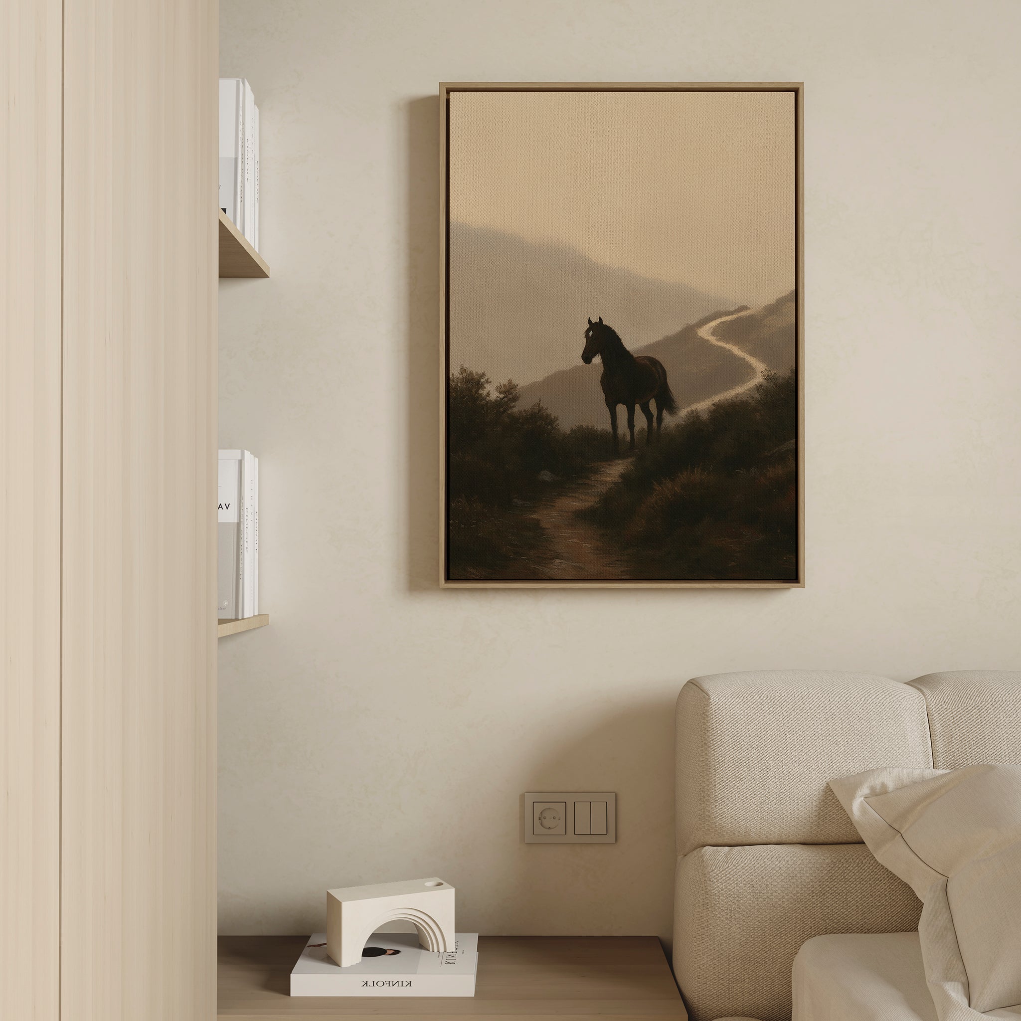 Where the Path Wanders – neutral-toned vintage canvas wall art print by Aspire Prints