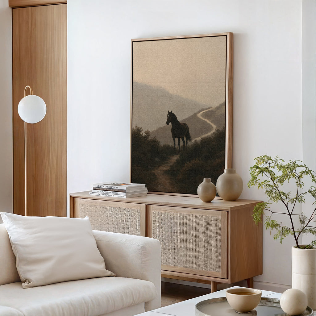 Where the Path Wanders – neutral-toned vintage canvas wall art print by Aspire Prints
