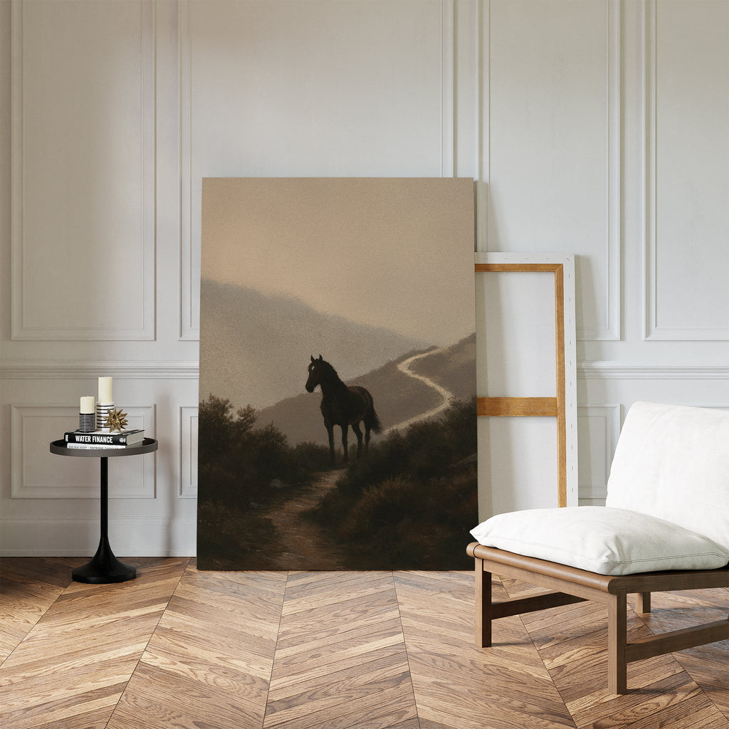 Where the Path Wanders – neutral-toned vintage canvas wall art print by Aspire Prints