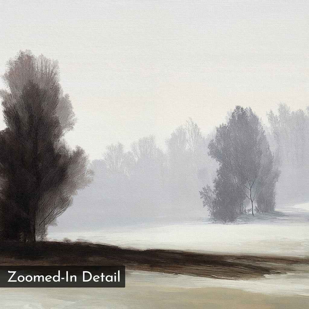 Whispers of Winter Dusk – neutral-toned vintage canvas wall art print by Aspire Prints