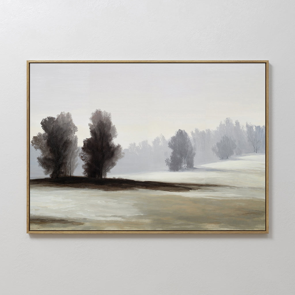 Whispers of Winter Dusk – neutral-toned vintage canvas wall art print by Aspire Prints