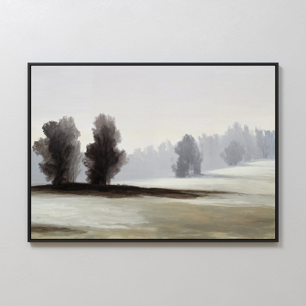 Whispers of Winter Dusk – neutral-toned vintage canvas wall art print by Aspire Prints
