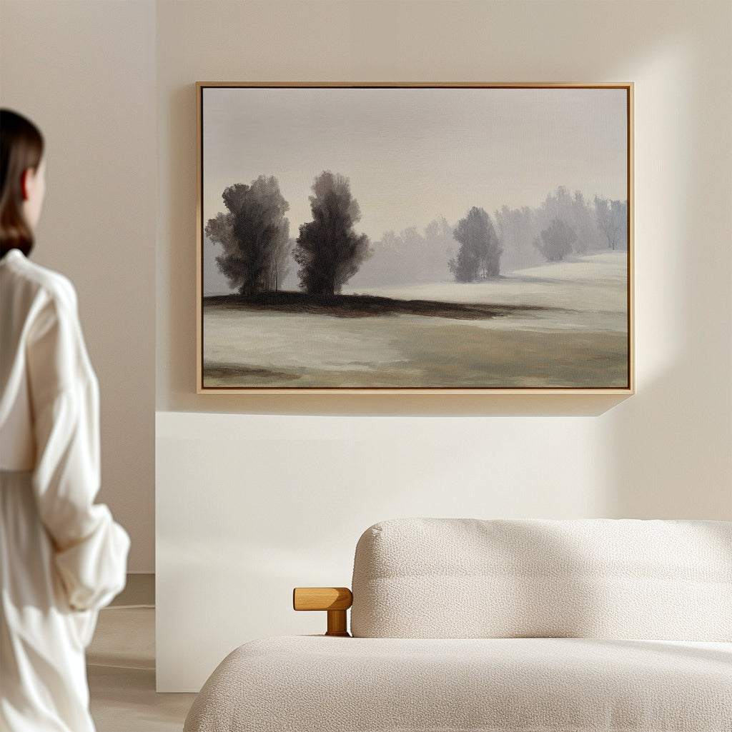 Whispers of Winter Dusk – neutral-toned vintage canvas wall art print by Aspire Prints