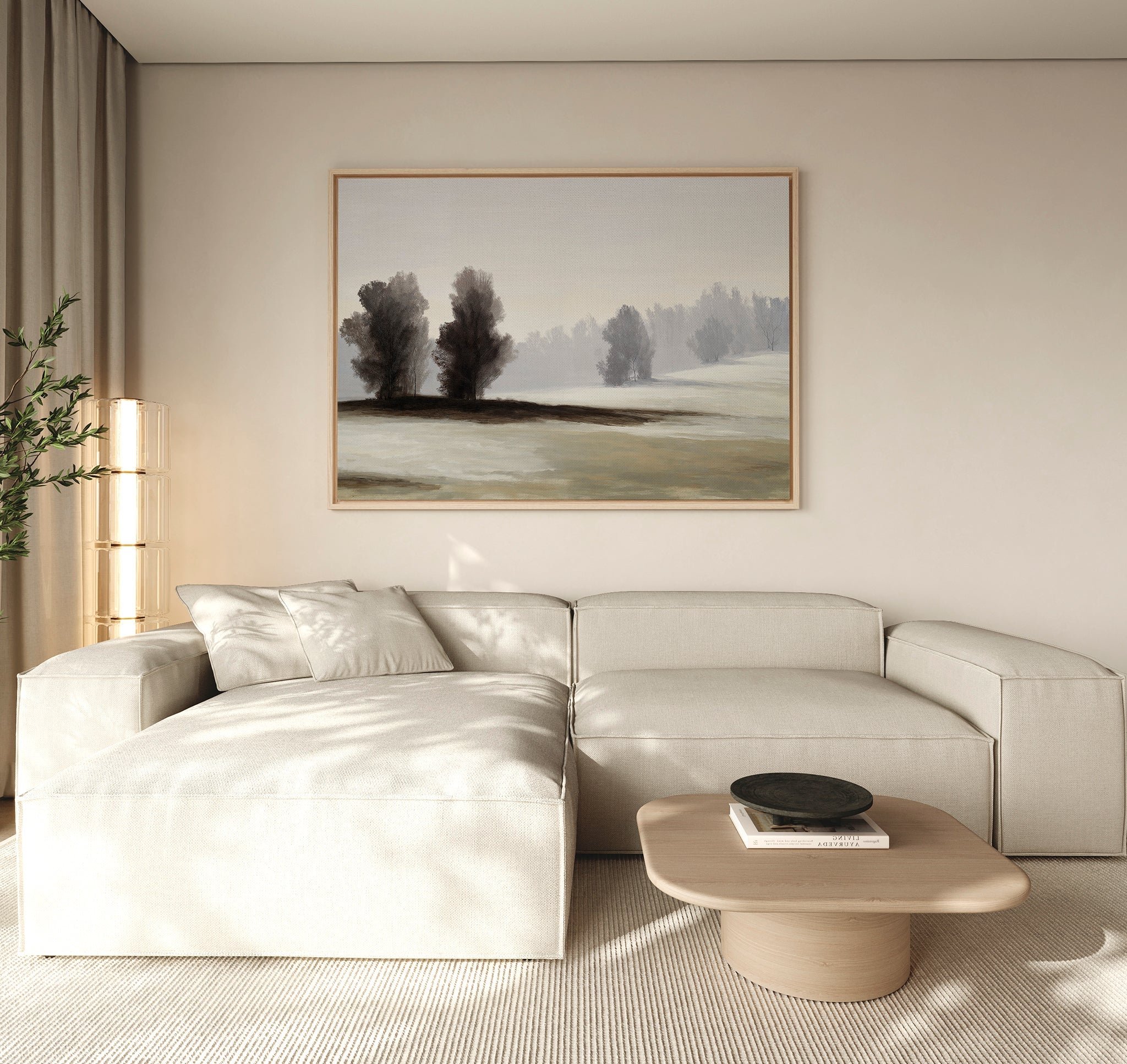 Whispers of Winter Dusk – neutral-toned vintage canvas wall art print by Aspire Prints