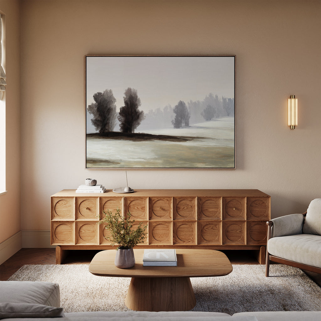 Whispers of Winter Dusk – neutral-toned vintage canvas wall art print by Aspire Prints
