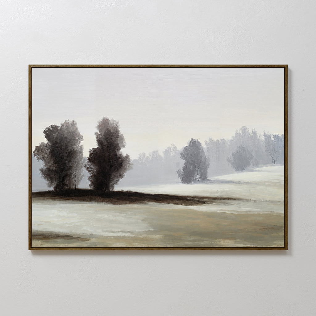 Whispers of Winter Dusk – neutral-toned vintage canvas wall art print by Aspire Prints