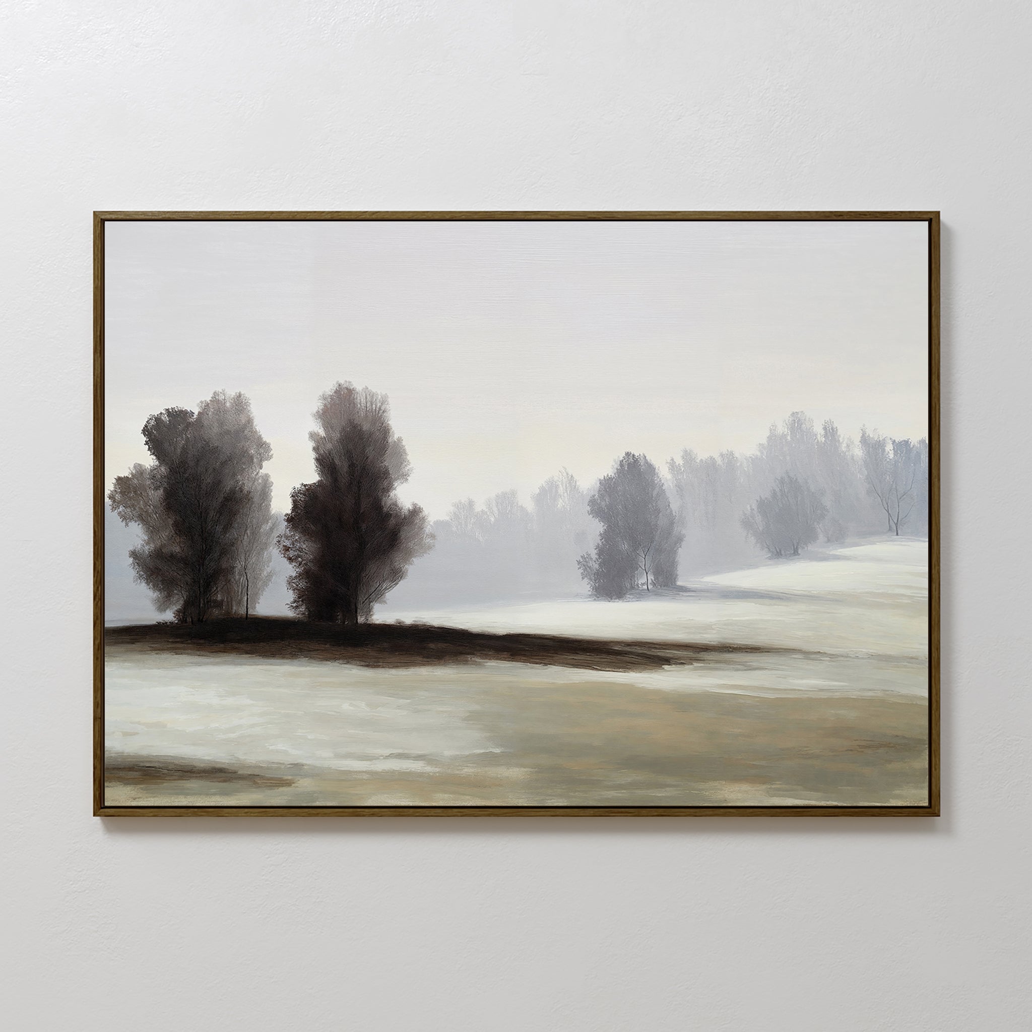 Whispers of Winter Dusk – neutral-toned vintage canvas wall art print by Aspire Prints