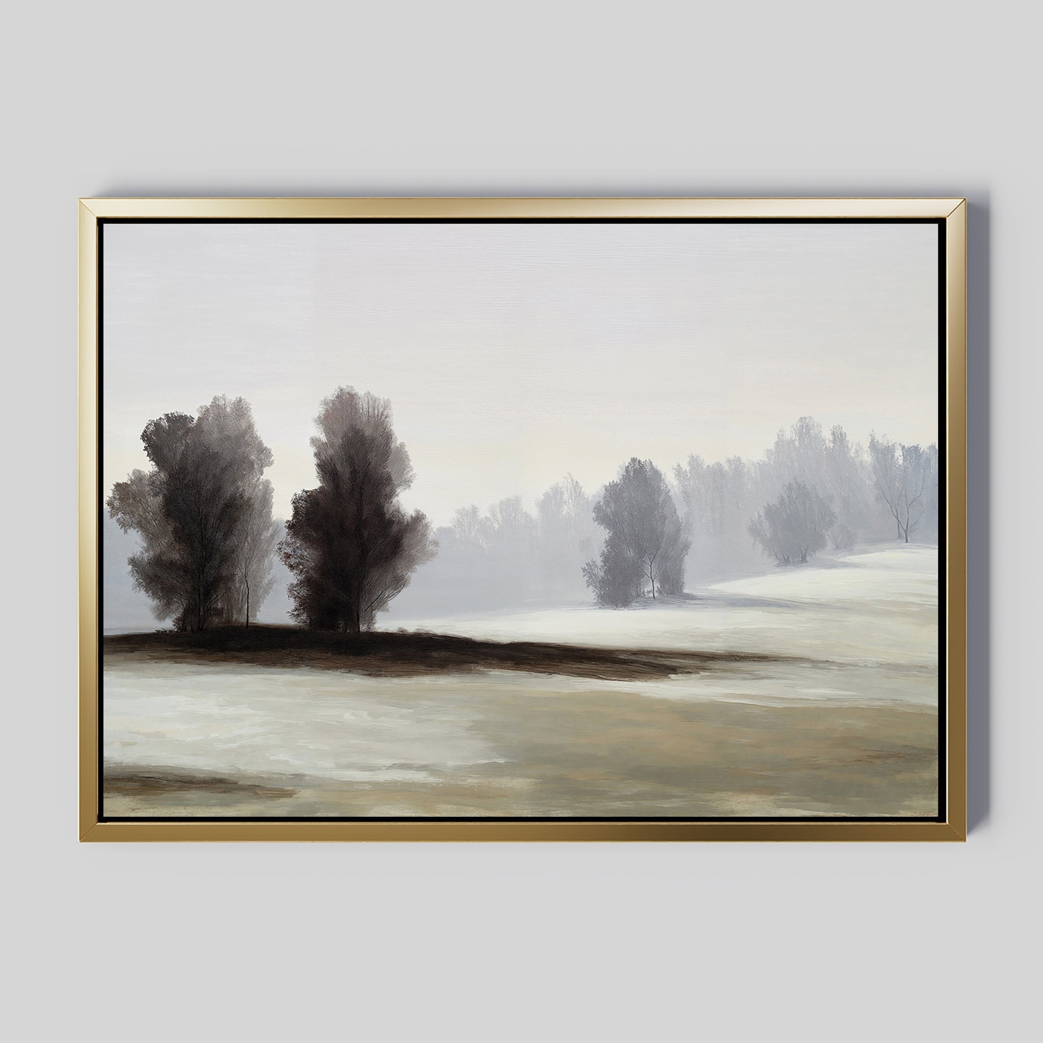 Whispers of Winter Dusk – neutral-toned vintage canvas wall art print by Aspire Prints