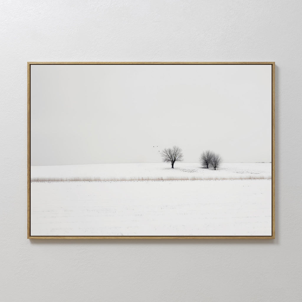 Whisper of the Frostwood Canvas Print – beige and white vintage canvas wall art print by Aspire Prints