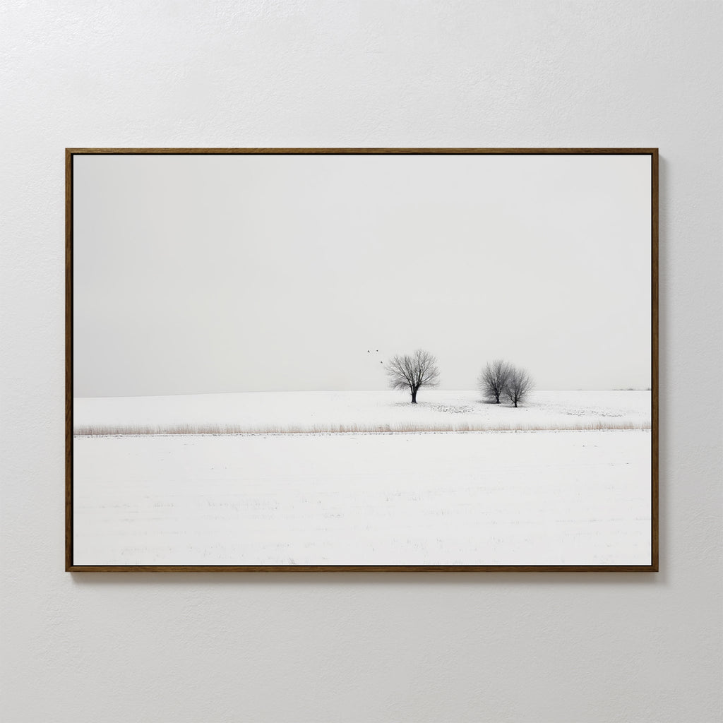 Whisper of the Frostwood Canvas Print – beige and white vintage canvas wall art print by Aspire Prints
