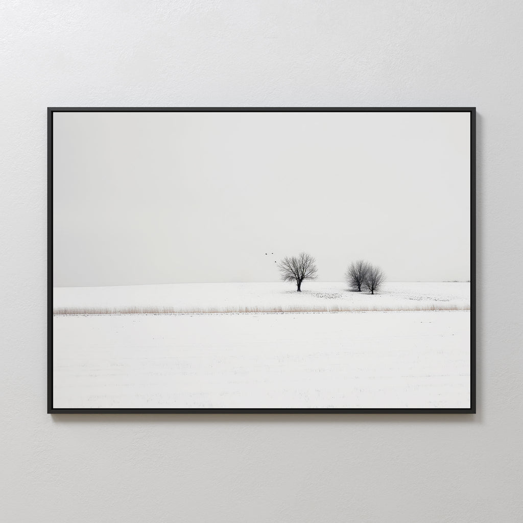 Whisper of the Frostwood Canvas Print – beige and white vintage canvas wall art print by Aspire Prints