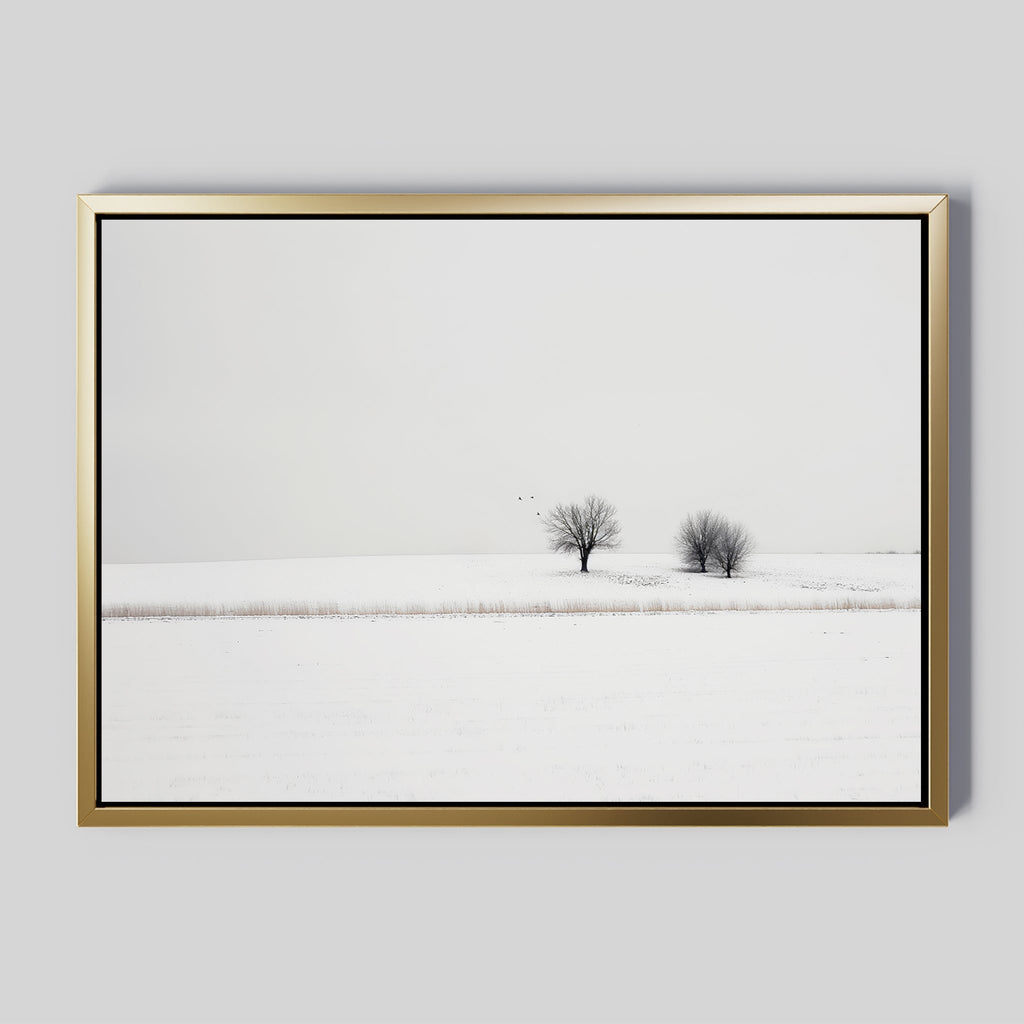 Whisper of the Frostwood Canvas Print – beige and white vintage canvas wall art print by Aspire Prints