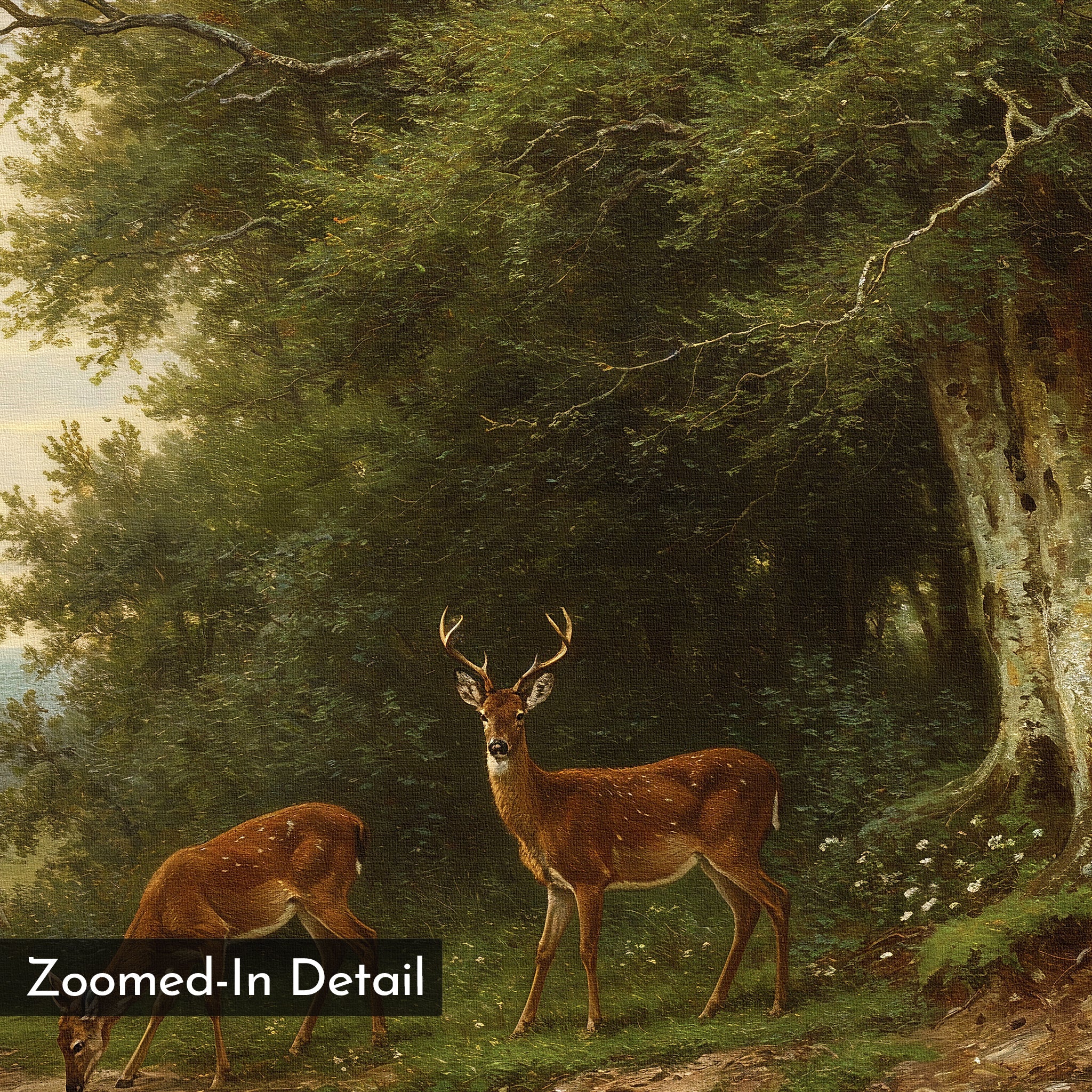 Sentinels of the Pine Hollow – neutral-toned vintage canvas wall art print by Aspire Prints