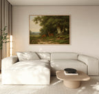 Sentinels of the Pine Hollow – neutral-toned vintage canvas wall art print by Aspire Prints