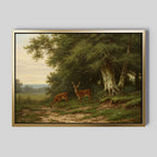 Sentinels of the Pine Hollow – neutral-toned vintage canvas wall art print by Aspire Prints