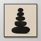 Stillness in Stone – black abstract canvas wall art print by Aspire Prints