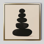 Stillness in Stone – black abstract canvas wall art print by Aspire Prints