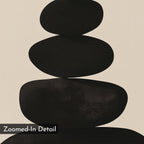 Stillness in Stone – black abstract canvas wall art print by Aspire Prints