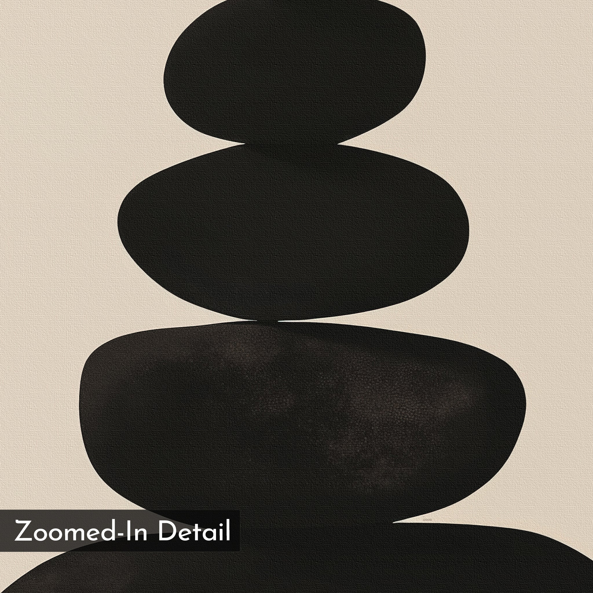 Stillness in Stone – black abstract canvas wall art print by Aspire Prints