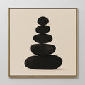 Stillness in Stone – black abstract canvas wall art print by Aspire Prints