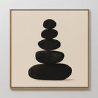 Stillness in Stone – black abstract canvas wall art print by Aspire Prints