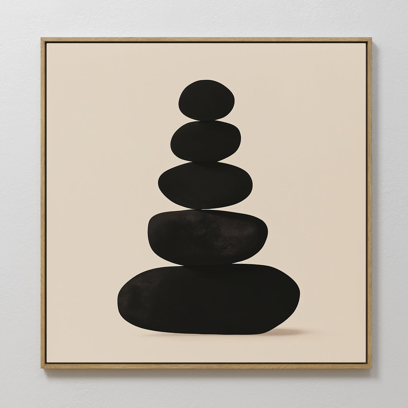 Stillness in Stone – black abstract canvas wall art print by Aspire Prints
