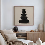 Stillness in Stone – black abstract canvas wall art print by Aspire Prints