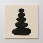 Stillness in Stone – black abstract canvas wall art print by Aspire Prints