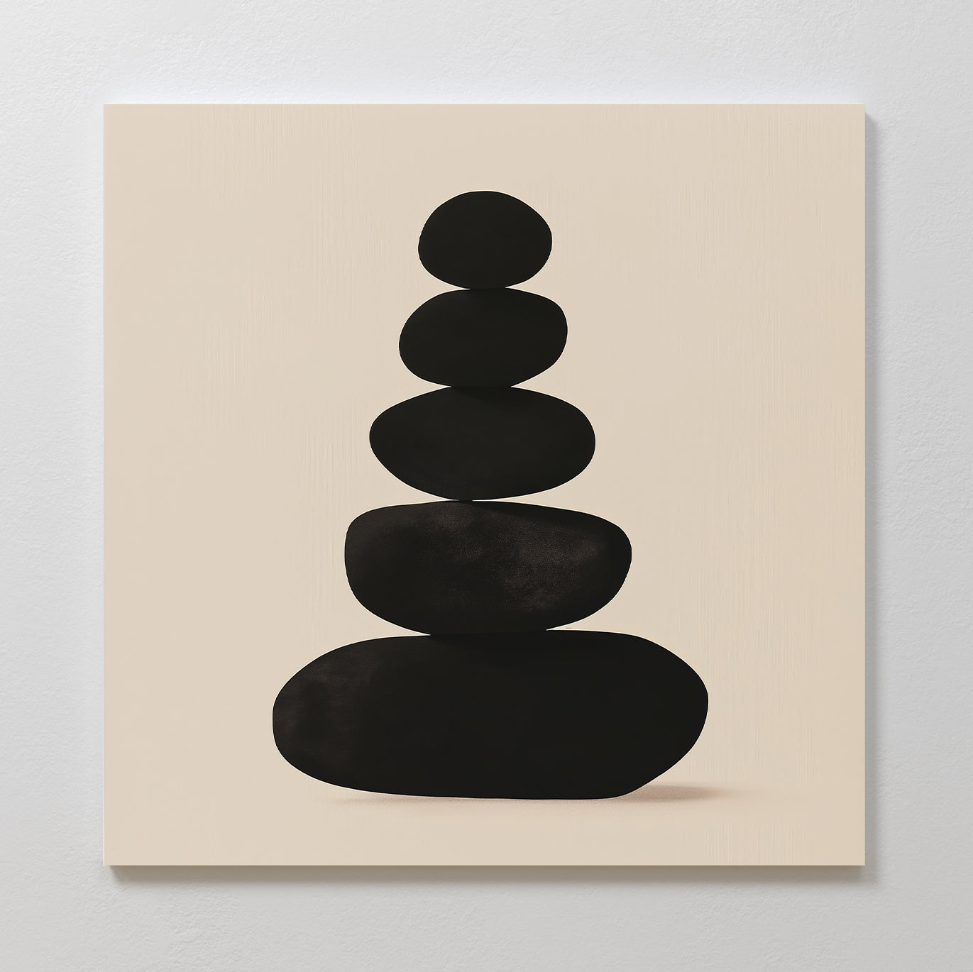 Stillness in Stone – black abstract canvas wall art print by Aspire Prints