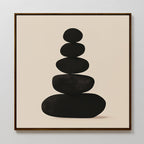 Stillness in Stone – black abstract canvas wall art print by Aspire Prints