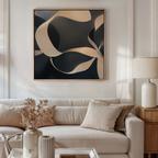 Whispered Threshold – black botanical canvas wall art print by Aspire Prints
