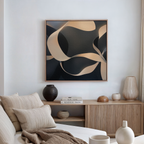 Whispered Threshold – black botanical canvas wall art print by Aspire Prints