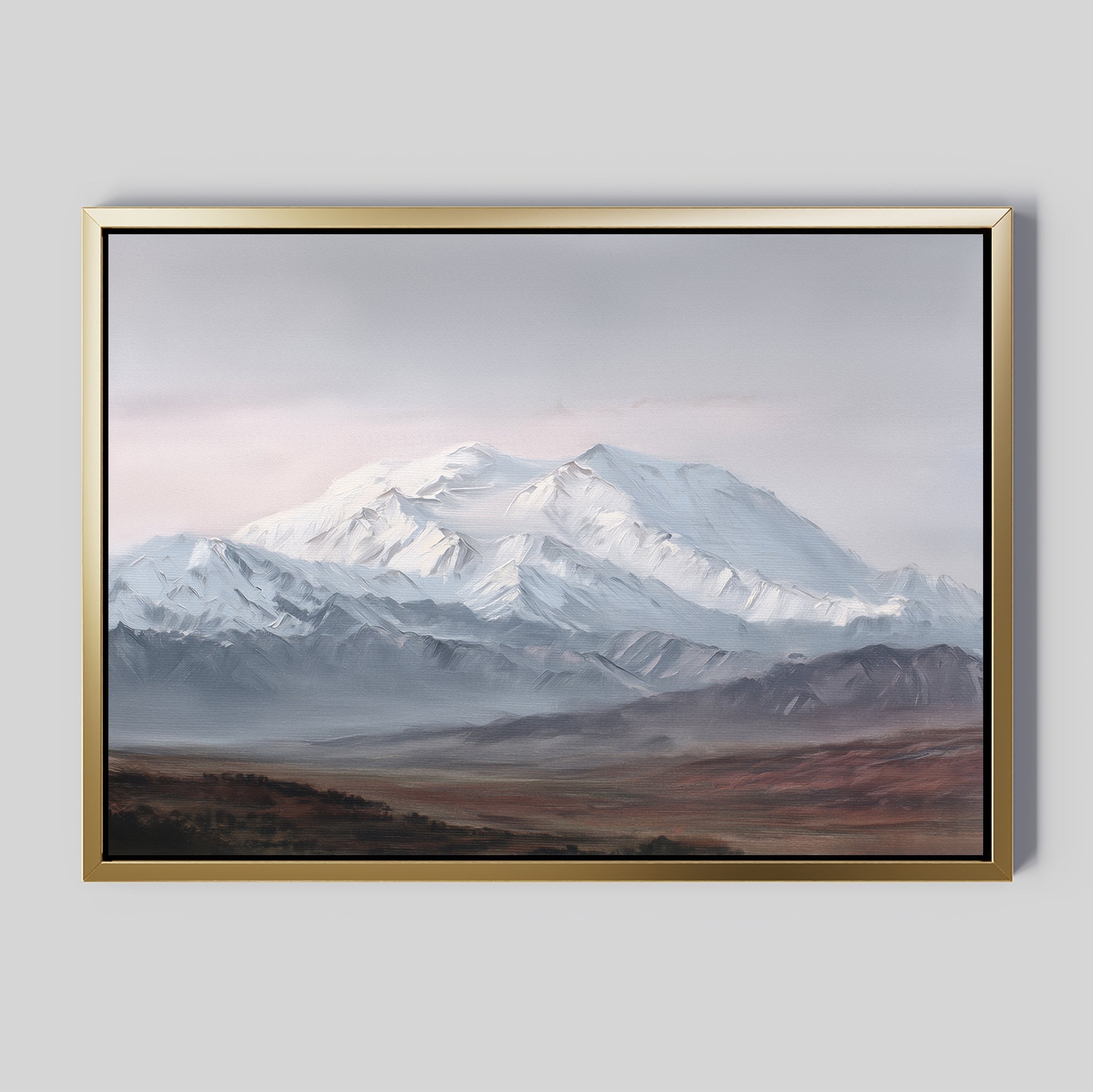 Whispers of the Frozen Range – earthy brown vintage canvas wall art print by Aspire Prints