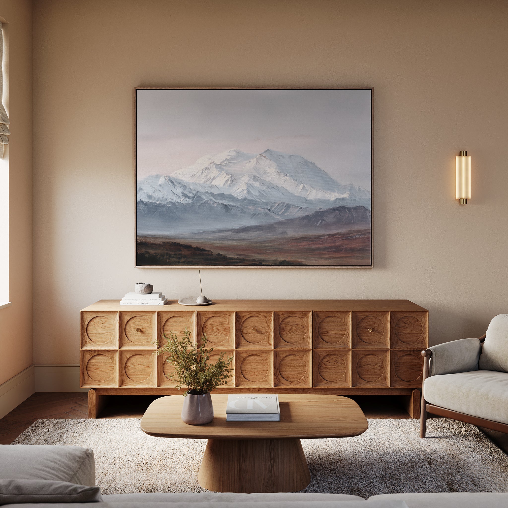 Whispers of the Frozen Range – earthy brown vintage canvas wall art print by Aspire Prints