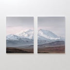 Frostlit Summit Whispers – Set of 2 Canvas Prints set of 2 – earthy brown vintage canvas wall art by Aspire Prints
