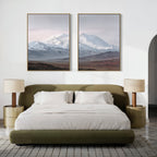 Frostlit Summit Whispers – Set of 2 Canvas Prints set of 2 – earthy brown vintage canvas wall art by Aspire Prints