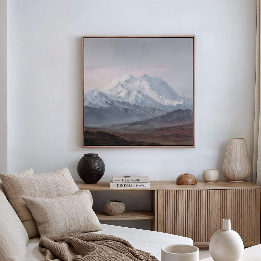 Whispers of the Frozen Range – earthy brown vintage canvas wall art print by Aspire Prints
