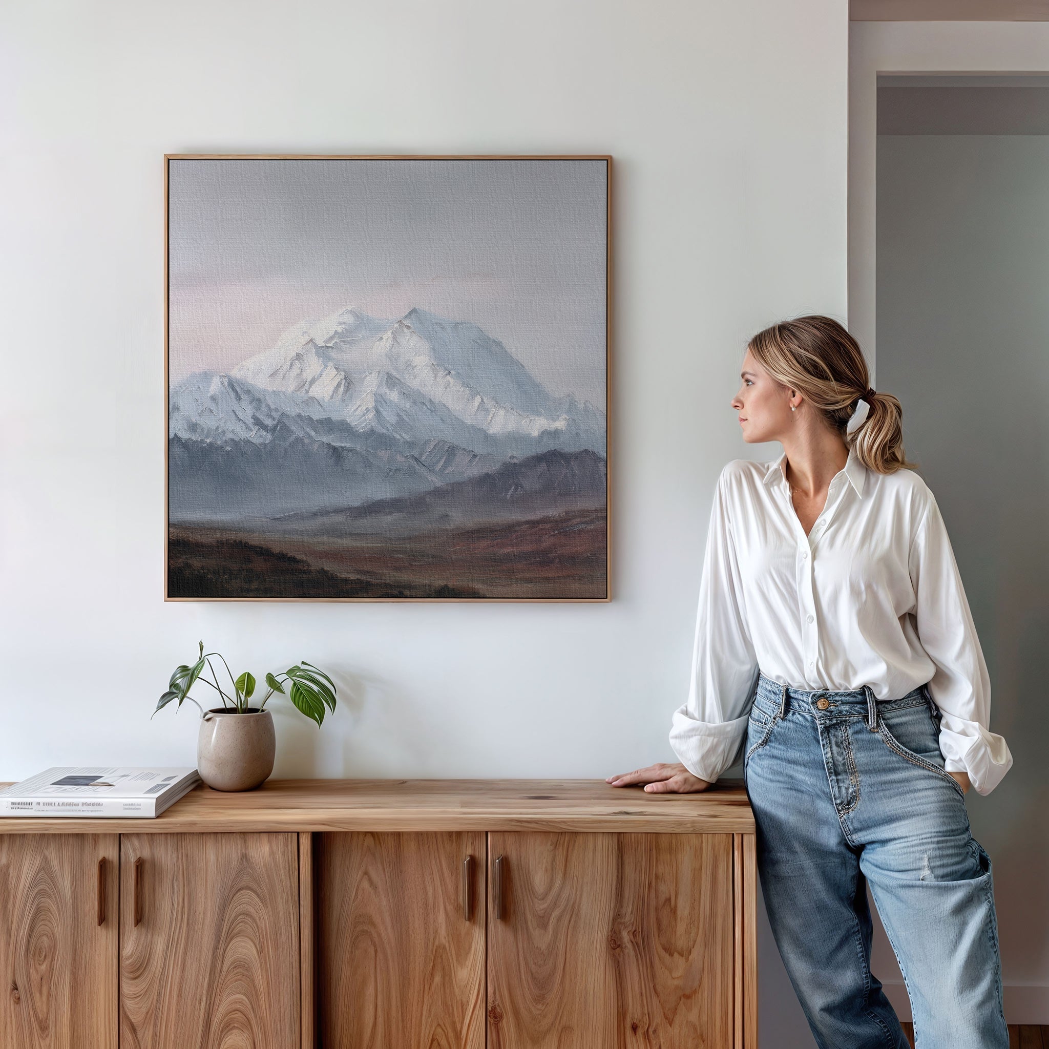 Whispers of the Frozen Range – earthy brown vintage canvas wall art print by Aspire Prints