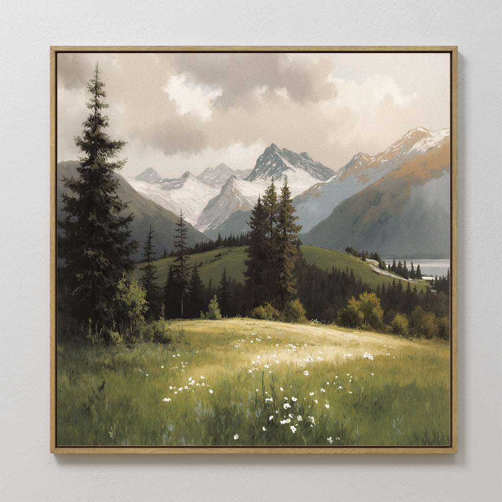 Where Silence Blooms – green vintage canvas wall art print by Aspire Prints