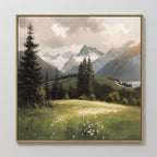 Where Silence Blooms – green vintage canvas wall art print by Aspire Prints