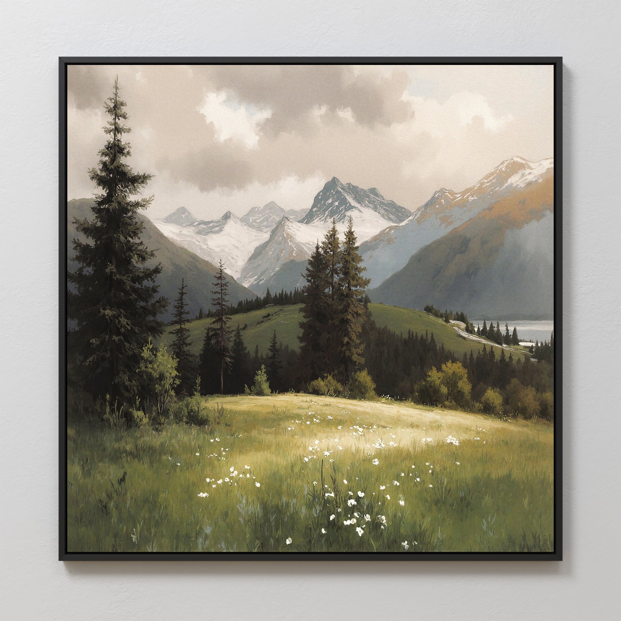Where Silence Blooms – green vintage canvas wall art print by Aspire Prints
