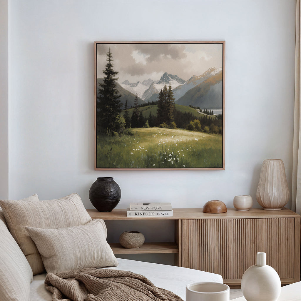 Where Silence Blooms – green vintage canvas wall art print by Aspire Prints