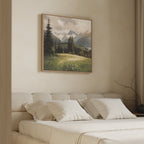 Where Silence Blooms – green vintage canvas wall art print by Aspire Prints