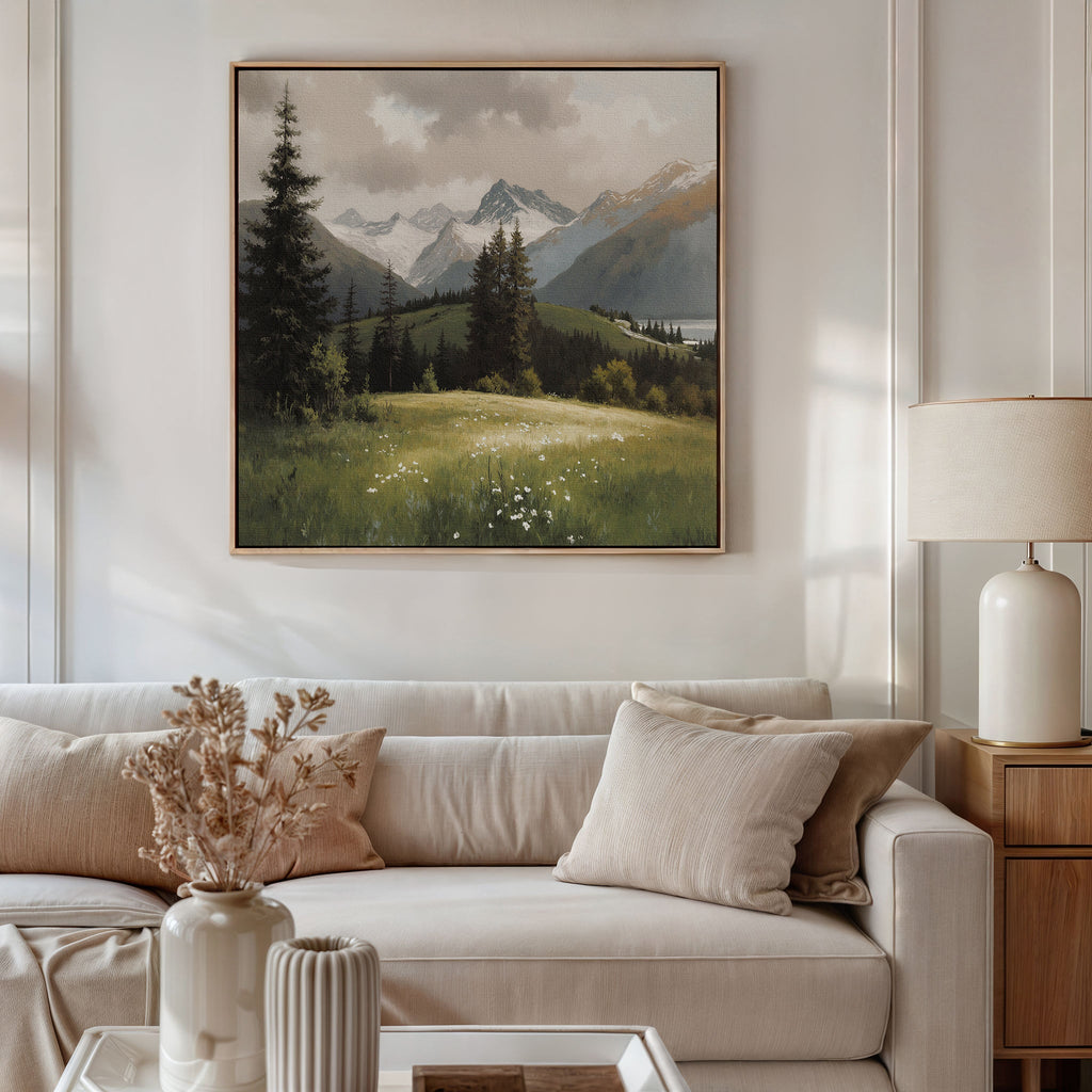Where Silence Blooms – green vintage canvas wall art print by Aspire Prints