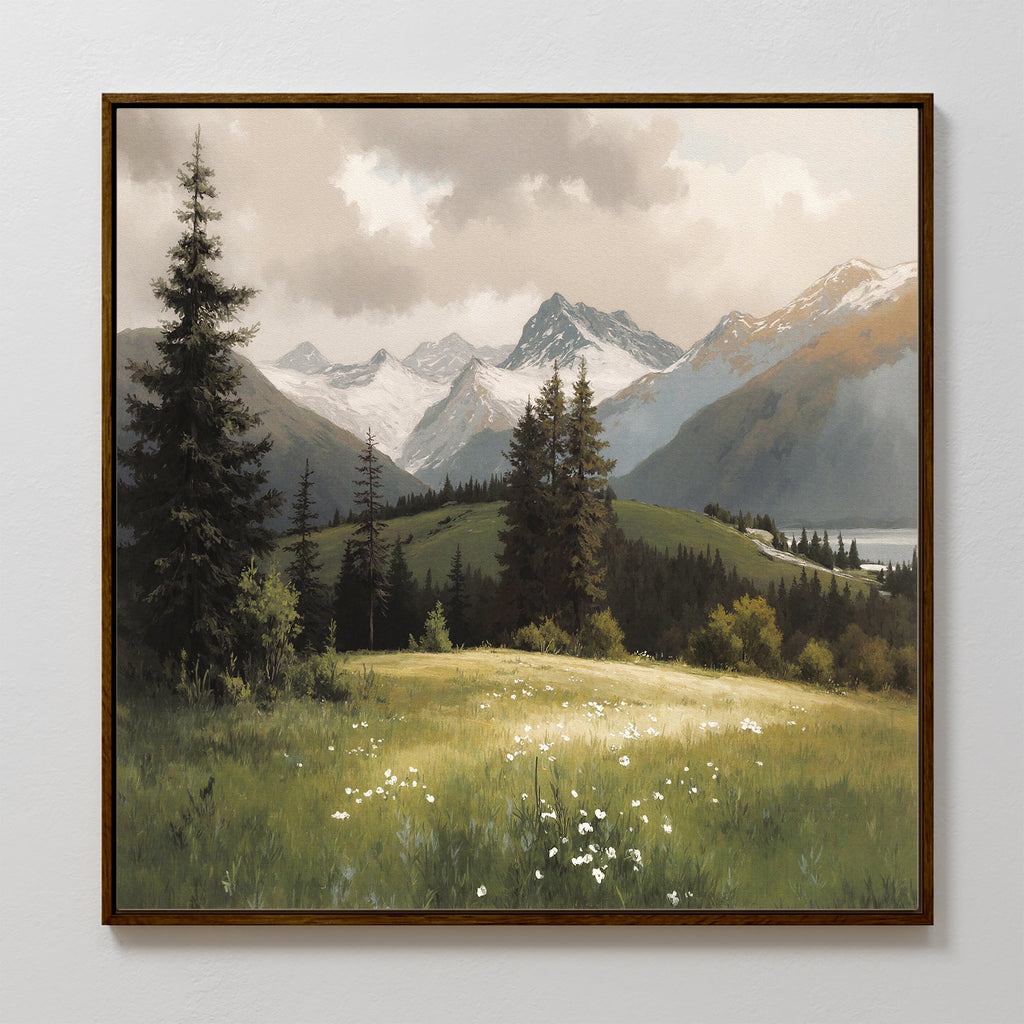 Where Silence Blooms – green vintage canvas wall art print by Aspire Prints